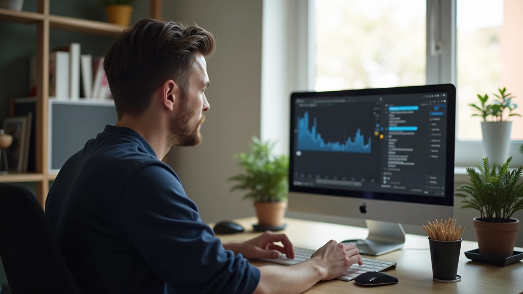 Ecrã de computador com interface After Effects mostrando timeline e painéis de trabalho