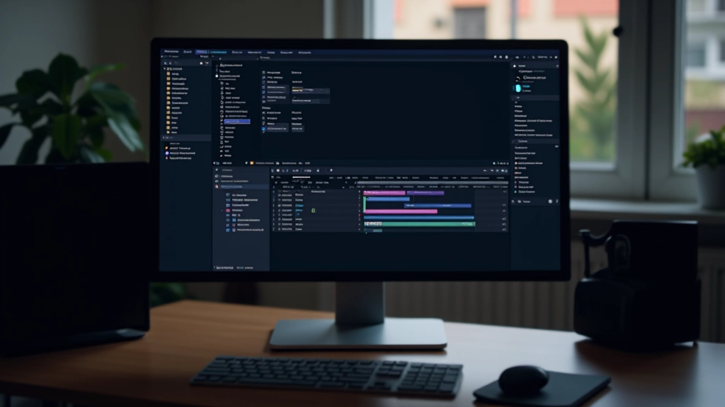 Vista detalhada de painel de projeto After Effects com ficheiros e pastas organizados