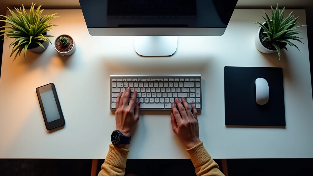 Pormenor de teclado e rato profissional em espaço de trabalho